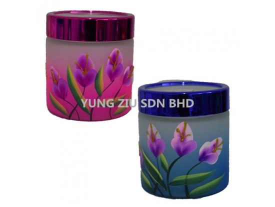 1089#HAND-PAINTED GLASS SUGER CAN(RAYA)4058